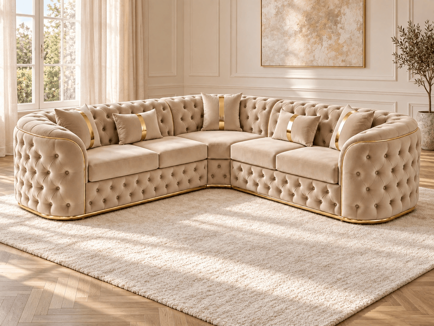 Woodeza sofa in a warm, light-filled living room